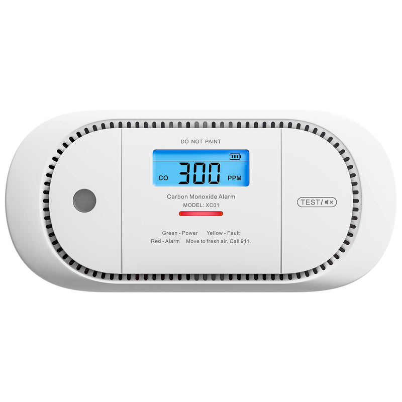 X-Sense Carbon Monoxide Detector Alarm with Digital LCD Display, 10-Year Battery Operated CO Alarm Detector with Peak Value Memory, XC01 1-Pack