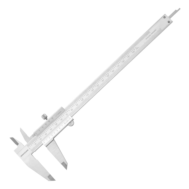 Stainless Steel Calipers 0-8" Thickened Mono-Block Vernier Caliper Inch/Metric 0-8" Range +/-0.02 Accuracy 0.02/0.001" Resolution Slide Calliper Rule Depth Gauges DRINYOUNG 0-8‘’