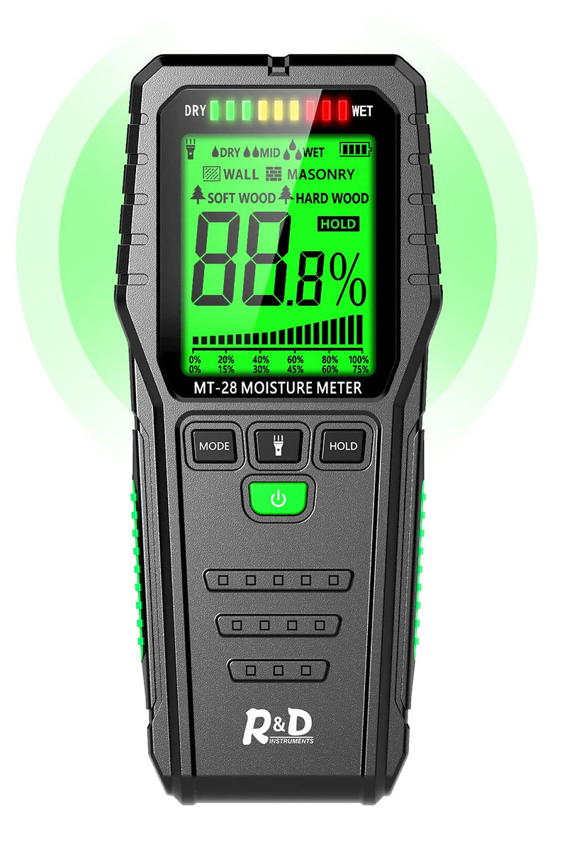 Pinless Wood Moisture Meters Drywall Mold Moisture Detector for Lumber Concrete Building -Wall Moisture Sensor Digital Humidity Tester for Firewood (Pinless) Pinless