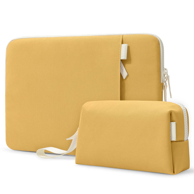 tomtoc Lady Laptop Sleeve for 13-inch MacBook Air M1/A2337 2018-2021, MacBook Pro M1/A2338 2016-2021, 12.9 iPad Pro 5th/4th/3rd Gen, 12.3 Surface Pro, Protective Case with Organized Accessory Pouch Maize Yellow
