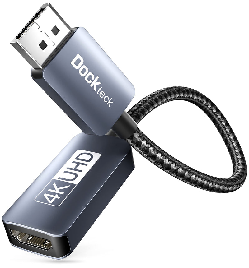 Active DisplayPort to HDMI Adapter, Dockteck 4K 60Hz DP to HDMI Converter, Uni-Directional Male DP 1.4 to HDMI Female for Monitor, HDTV, Projector, Desktop, Laptop(Dell ThinkPad Lenovo GTX etc.)