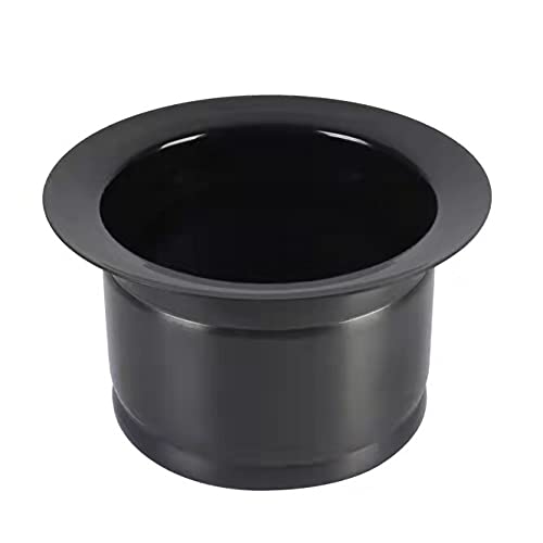 LQS Extended Sink Flange, Deep Garbage Disposal Sink Flange for Kitchen Sink, Fit for 3-1/2 Inch Standard Sink Drain Hole, Black Deep Sink Flange