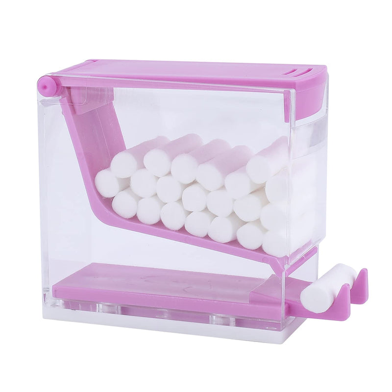 faruijie Dental Cotton Roll Dispenser Holder Organizer Hygienic Cotton Roll Divider Professional Clinic Home Use Transparent Press Type Purple