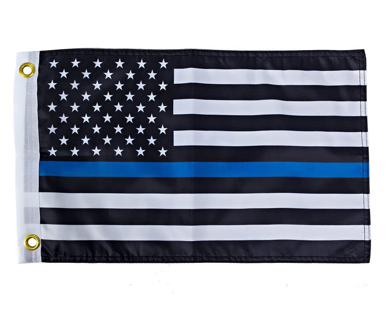Thin Blue Line Police USA Flag 9x12 Inches - Perfect for UTV ATV SxS Boats - Attach to Whip Lights or Flag Poles - Double Sided - Ulti Offroad