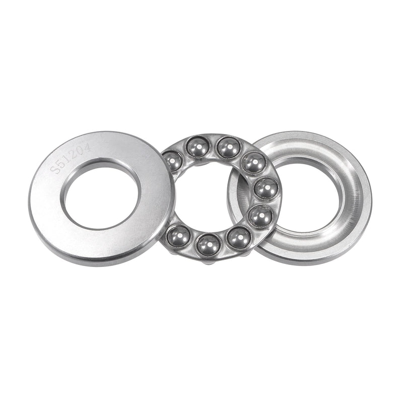 uxcell S51204 Thrust Ball Bearing 20mm Bore 40mm OD 14mm Thick Stainless Steel with Washers 20x40x14mm