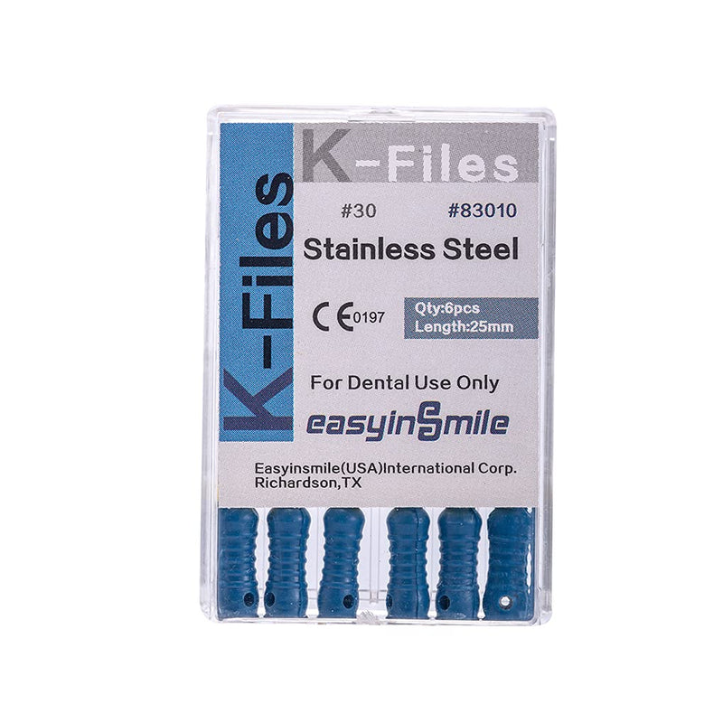 Easyinsmile Dental Endo Hand Use K-Files 25MM Endodontic Stainless Steel Files (30#) 30#