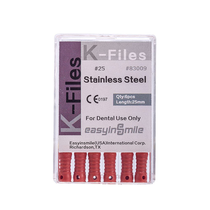 Easyinsmile Dental Endo Hand Use K-Files 25MM Endodontic Stainless Steel Files (25#) 25#