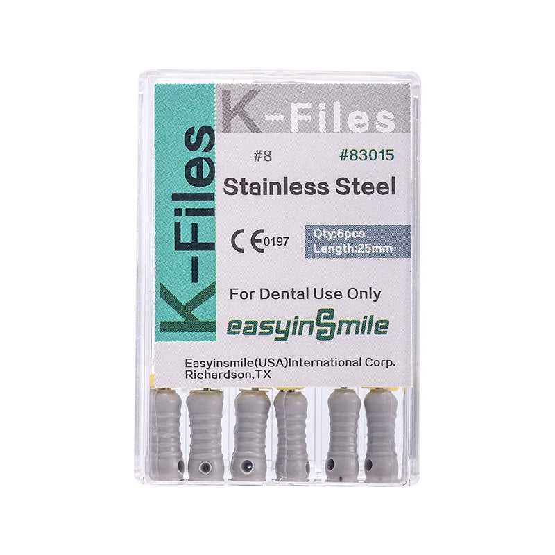 Easyinsmile Dental Endo Hand Use K-Files 25MM Endodontic Stainless Steel Files (8#) 8#