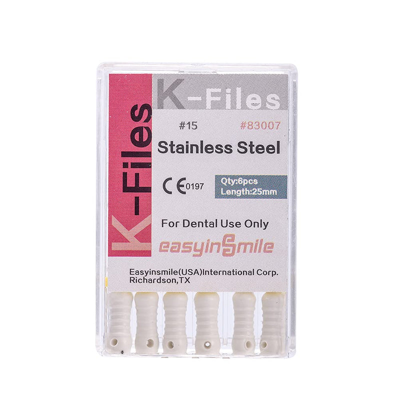 Easyinsmile Dental Endo Hand Use K-Files 25MM Endodontic Stainless Steel Files (15#) 15#