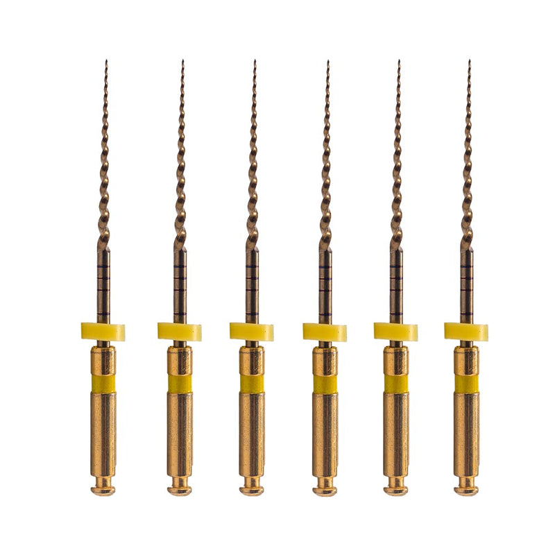 Easyinsmile X-Pro Gold Protaper NITI Rotary Files, 6PCS Endo Controlled Memory Files (F1 25MM) F1 25MM