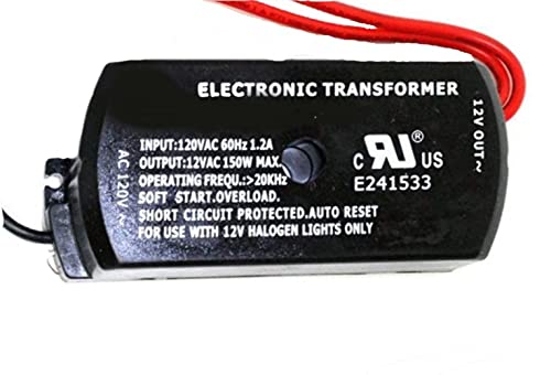 150 Watt Halogen Electronic Potted Transformer 120 Volt In-out / 12 Volt Output Auto restart Soft Start Short Circuit Protected with Auto Restart