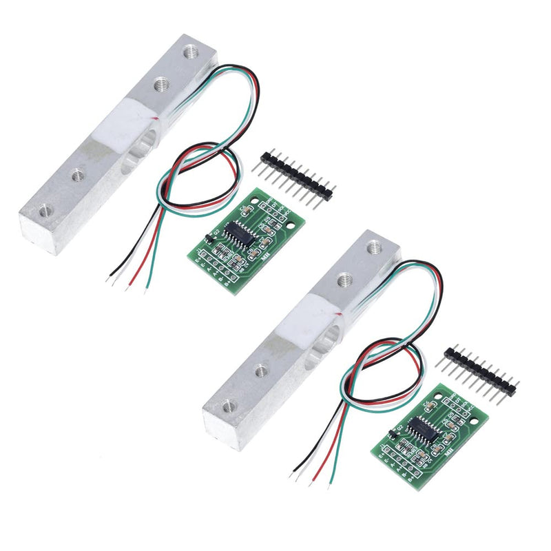 ShangHJ 2Pcs 20kg Load Cell Weighing Sensor Portable Electronic Kitchen Scale + 2Pcs HX711 AD Weighit Amplifier Module Pressure Sensor for Arduino 20kgX2