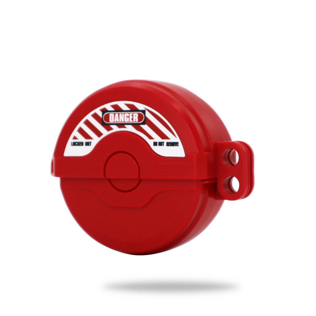 TRADESAFE Gate Valve Lockout Device, 1” to 2-1/2” Diameter Valve Handles, Red, Secure Water Faucet Lock and Propane Tank Lock, Tamper-Proof and Impact-Resistant 1" - 2-1/2" Red