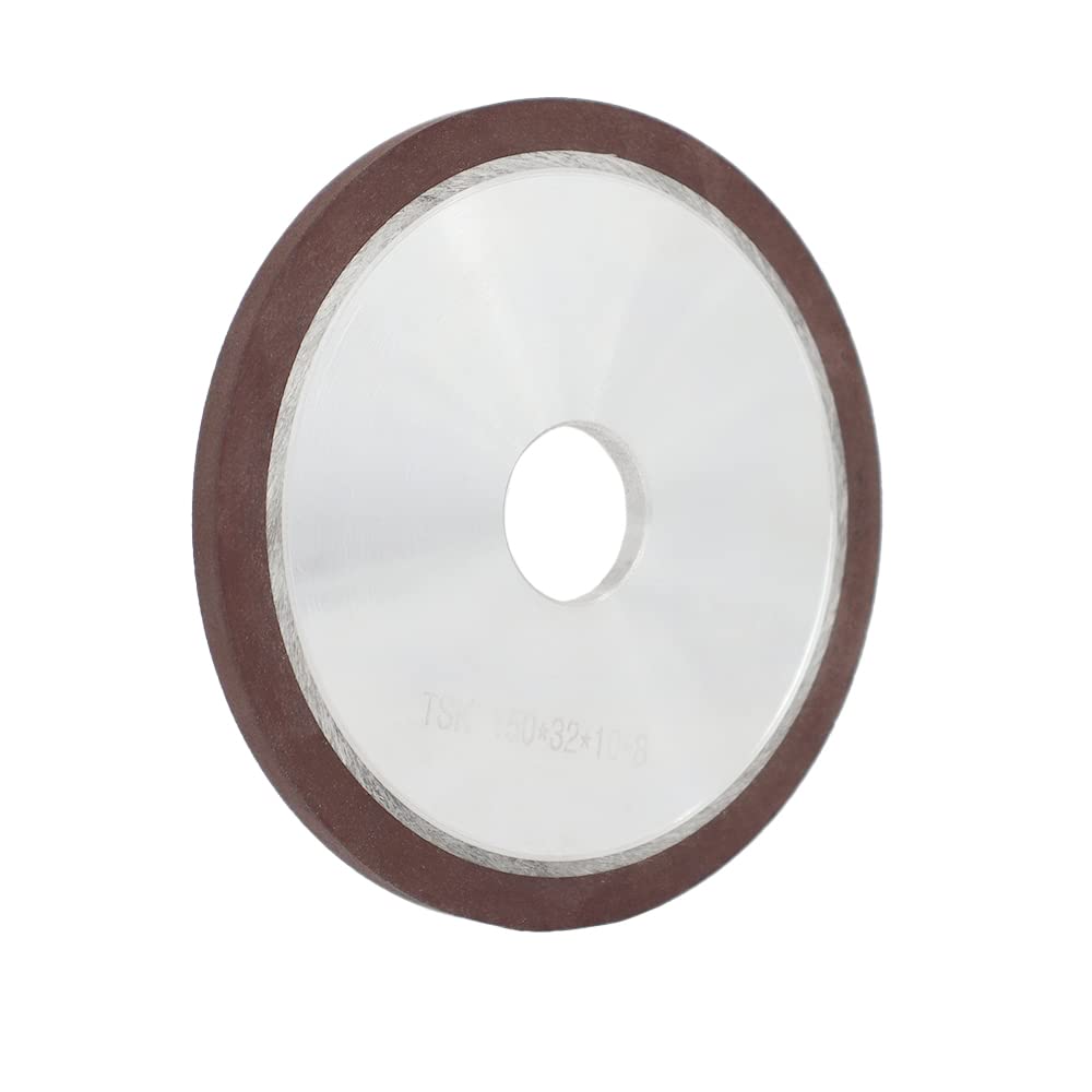 6 Inch 150 Grit Flat Resin Bonded Diamond Grinding Wheel for Carbide Metal,Concentration 75%,Thickness: 8mm,1 Pack