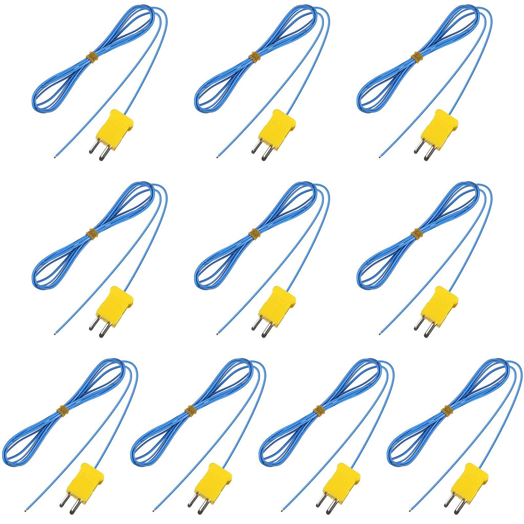 2M K-Type Temperature Sensor Mini-Connector Probe Sensor Temperature Sensors Measure Range -40 to 400 Degrees Celsius (-104 to 752 Degrees Fahrenheit) for Thermocouple Sensor and Meter (10) 10