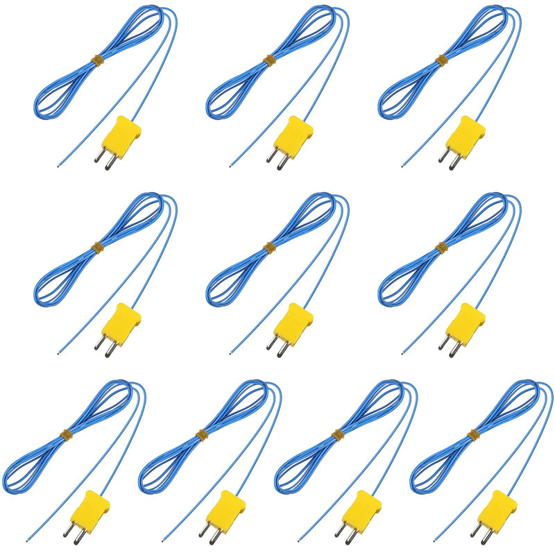 2M K-Type Temperature Sensor Mini-Connector Probe Sensor Temperature Sensors Measure Range -40 to 400 Degrees Celsius (-104 to 752 Degrees Fahrenheit) for Thermocouple Sensor and Meter (10) 10