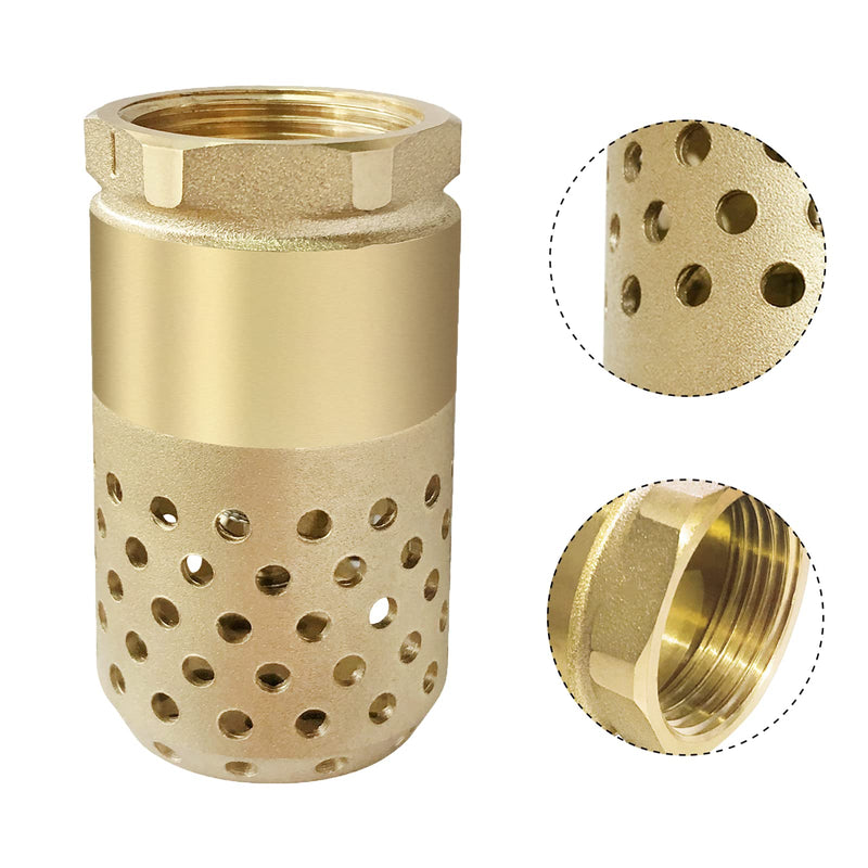 Heavy Duty Brass Female Foot Valve Backflow Preventer Check Valve for Well Jet Pumps Foot Valve, Maintains Pump Prime and Strainer Filters Out Debris (A 3/4 " NPT ) A 3/4 Inch