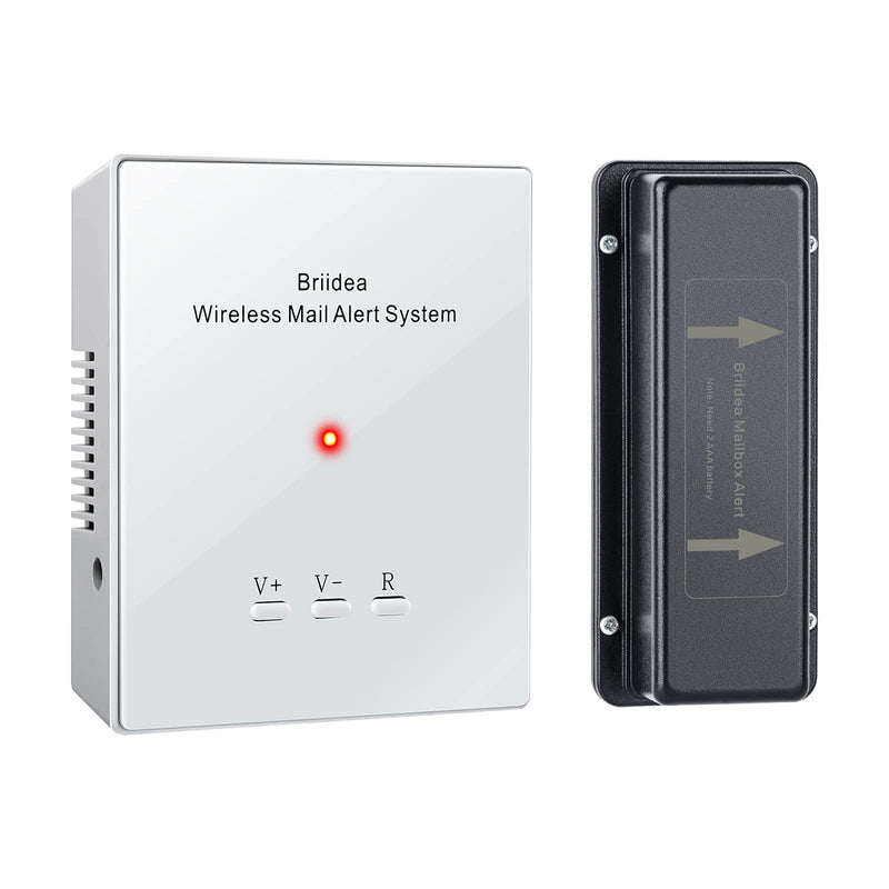 Mailbox Alarm, Briidea 500ft Wireless Mailbox Alert with LED Light Flashing and Sound Reminders