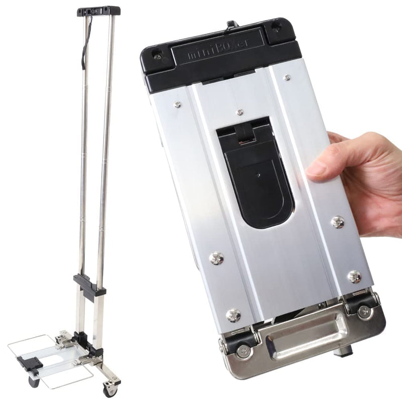Japard 44lbs Load Capacity Foldable Hand Truck, Folding Travel Trolley - with 2 Wheels for Small Luggage, Lightweight, Compact in Size, Portable in Backpack, Luggage Carrying Cart for Business Trip