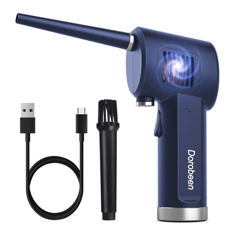 DOROBEEN Compressed Air Duster, Cordless Portable Rechargeable Compressed air, 33000 RPM Electric Air Duster for Computer Keyboard Electronics Cleaning, Built-in Battery,Reusable Compressed Air (Blue) AT003