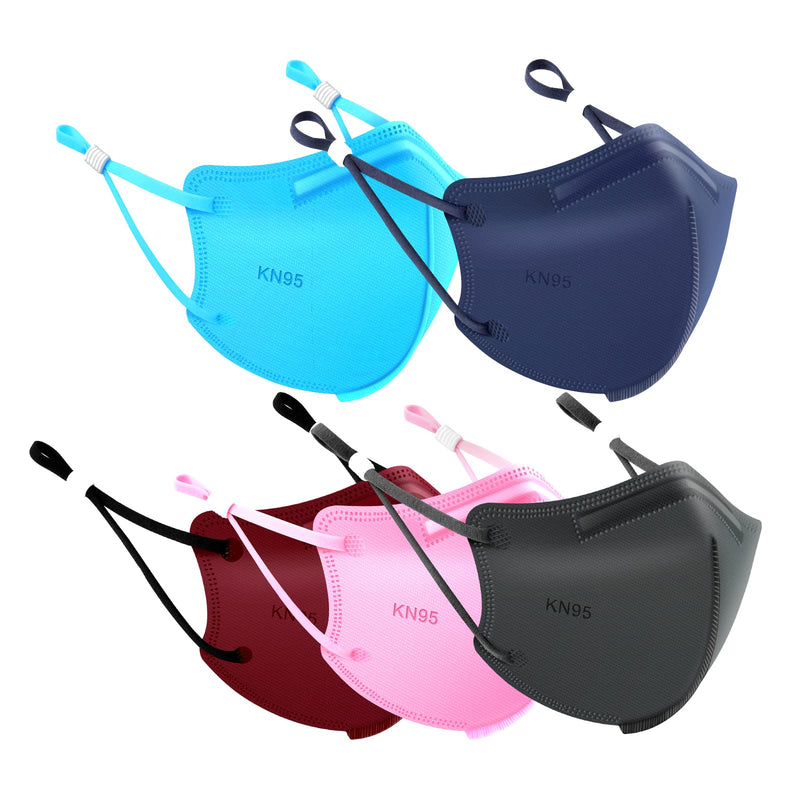 WWDOLL Kid KN95 Face Mask 50 Pack, 5-Layers Breathable KN95 Masks, Multicolored