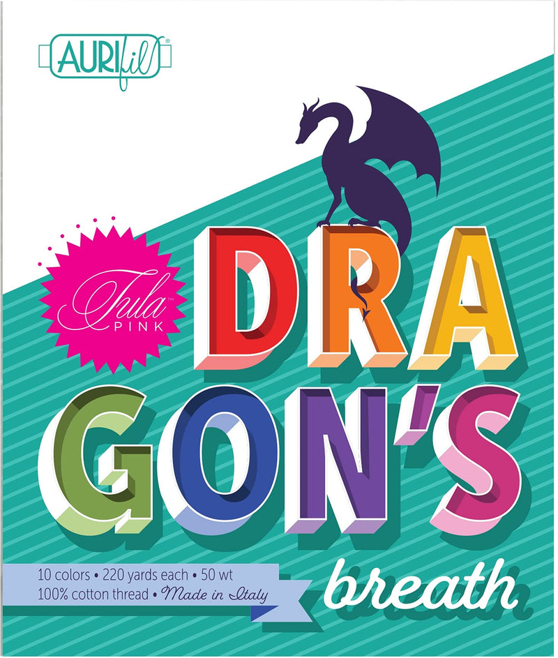Aurifil Tula Pink Dragon's Breath Thread Set 10 Small spools 50wt Cotton Thread,Assorted,TP50DB10