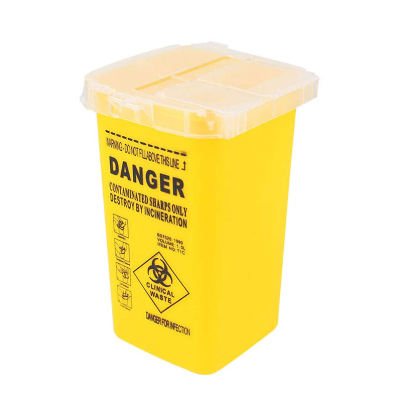 DOITOOL Container Needle Disposal Box Tattoo Medical Disposal Container Sharps Container Waste Box for Tattoo Supplies Yellow