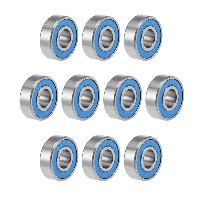 uxcell 696-2RS Deep Groove Ball Bearings 6mm x 15mm x 5mm Double Sealed Chrome Steel Blue Cover P6(ABEC3) 10pcs