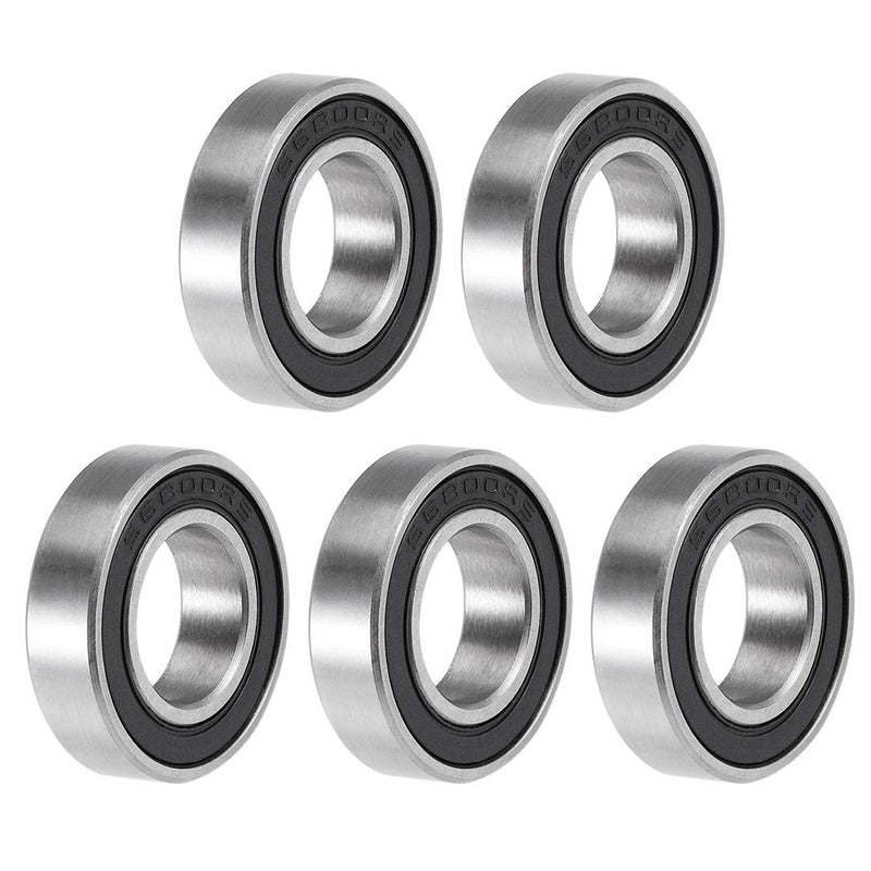 uxcell S6800-2RS Deep Groove Ball Bearings 10mm x 19mm x 5mm Double Sealed 440C Stainless Steel 5pcs