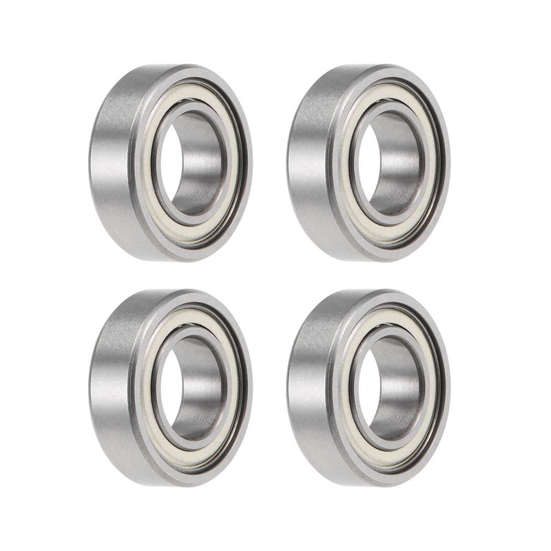 uxcell MR2010ZZ Deep Groove Ball Bearings 10mm x 20mm x 6mm Double Shielded Chrome Steel P0(ABEC1) 4pcs