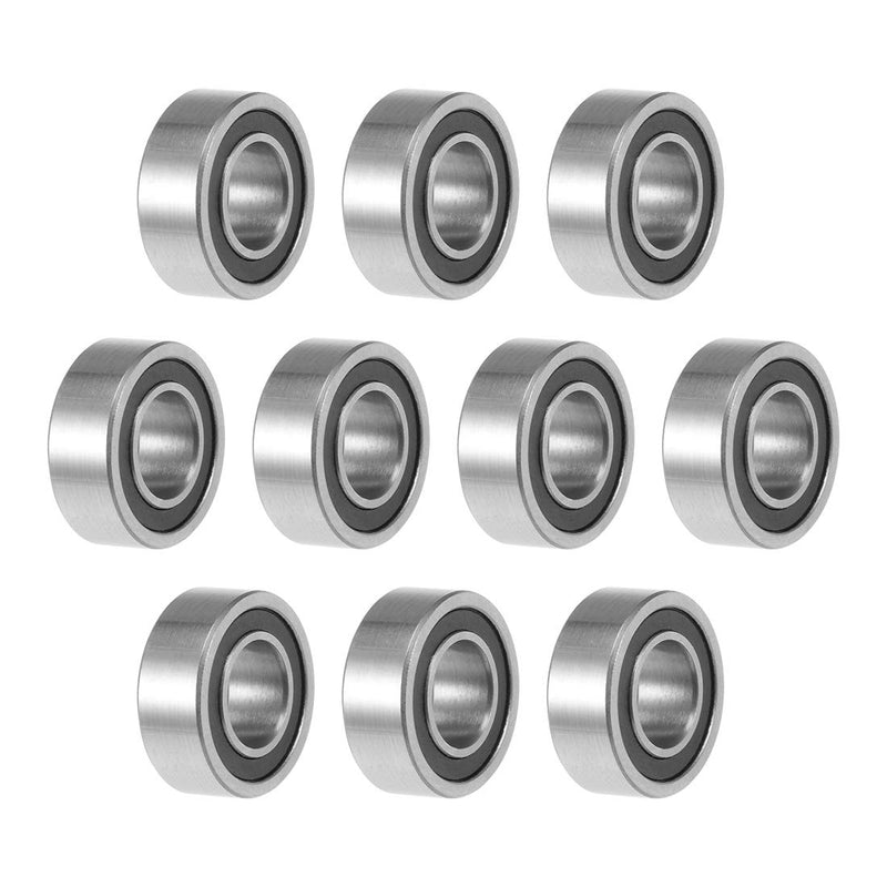 uxcell R188-2RS Deep Groove Ball Bearings 1/4" x 1/2" x 3/16" Double Sealed Chrome Steel P0(ABEC1) 10pcs