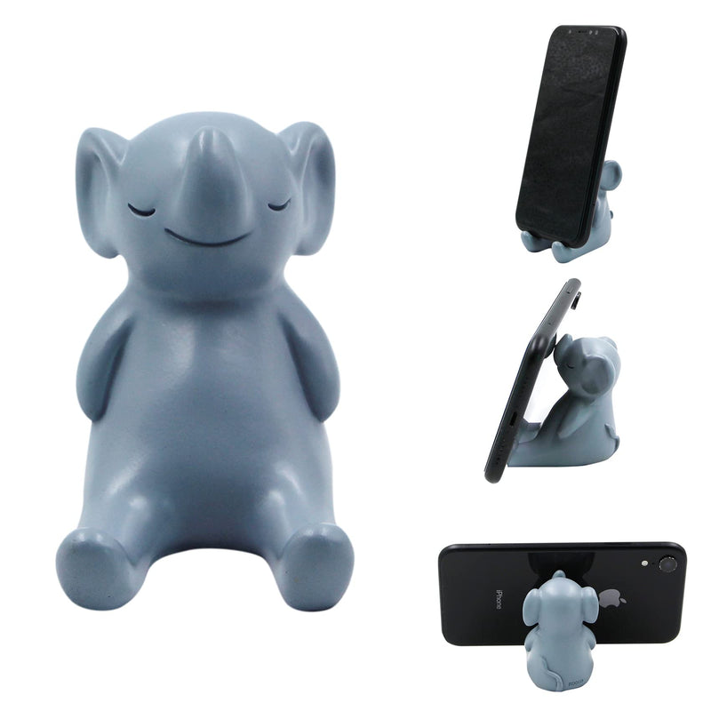 Desk Cell Phone Holder Stand Cute Animals Resin Smartphone Holder Bracket for Office Free You Hands Home Ornament Elephant