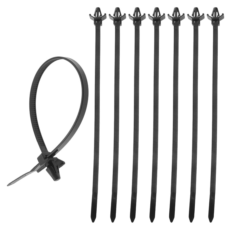 100pcs Push Mount Winged Chassis Cable Ties for Homehold Construction Industry Electronic Industry Auto Cable Wire Nylon Black 200x4.8mm Fit Hole Diameter 4mm-6mm