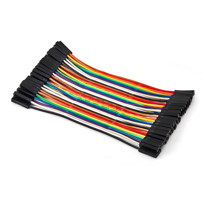 Chanzon 40pcs 10cm Female to Female Header Jumper Wire Dupont Cable Line Connector 40 pin Ribbon Solderless Multicolored for Arduino Raspberry pi Electronic Breadboard Protoboard PCB Board (3) Female to Female (40pcs)