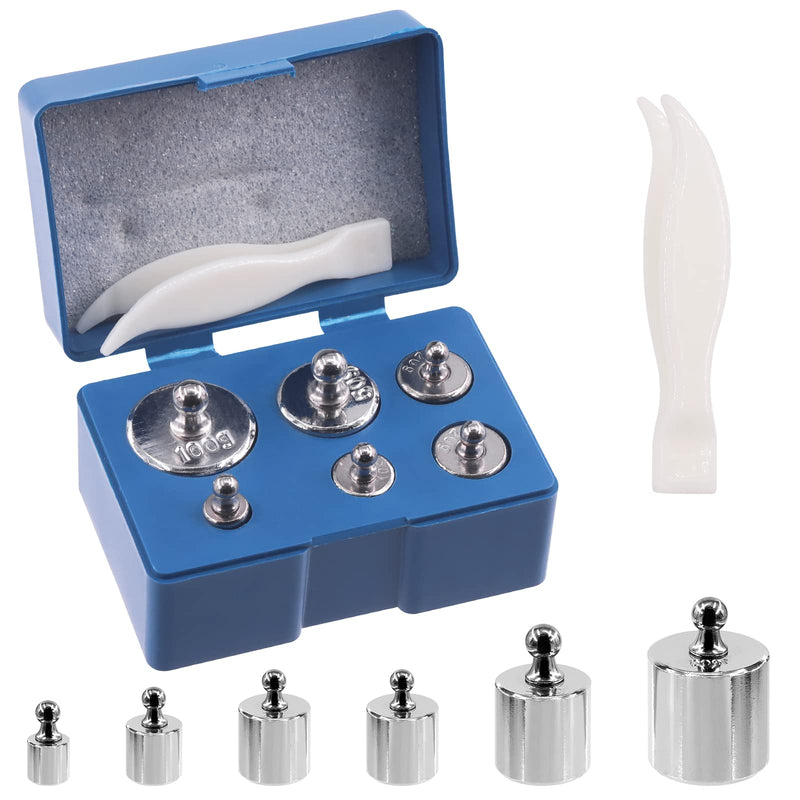 Wokape 7Pcs 5 Sizes 5g 10g 20g 50g 100g Precision Steel Scale Calibration Weight Kit Test Weights Kits with Tweezers for Jewellery Scale and Digital Balance Scale Laboratory 200g Assortment Kit