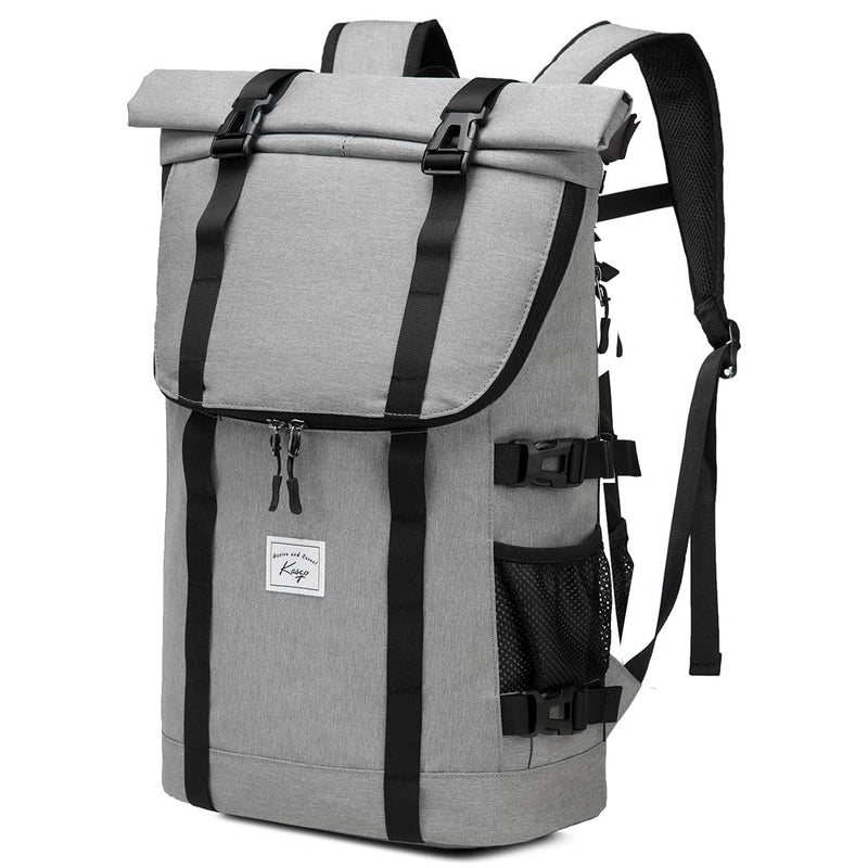 Laptop Backpack for Men Women, Kasqo 17 Inch Large Capacity Water Resistant Multi Pockets Bag, Business Computer Formal Backpack College School Student Casual Bookbag, Light Grey