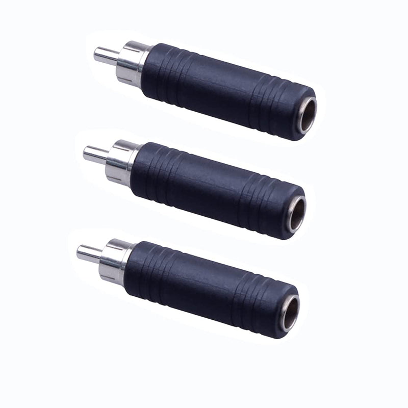 6.35mm to RCA Adapter RCA Male Plug to 6.35mm 1/4 Inch Mono Female Audio Mic Plug Adapter Jack Converterr (3 Pack)