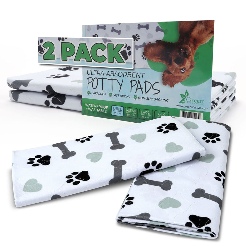 Washable Pee Pads Quilted, Highly Absorbent Puppy Training Pad/Housebreaking Absorption Pads with Anti-Slip Backing (Pack of 2, 30" x 34") 30 x 34 (Pack of 2)