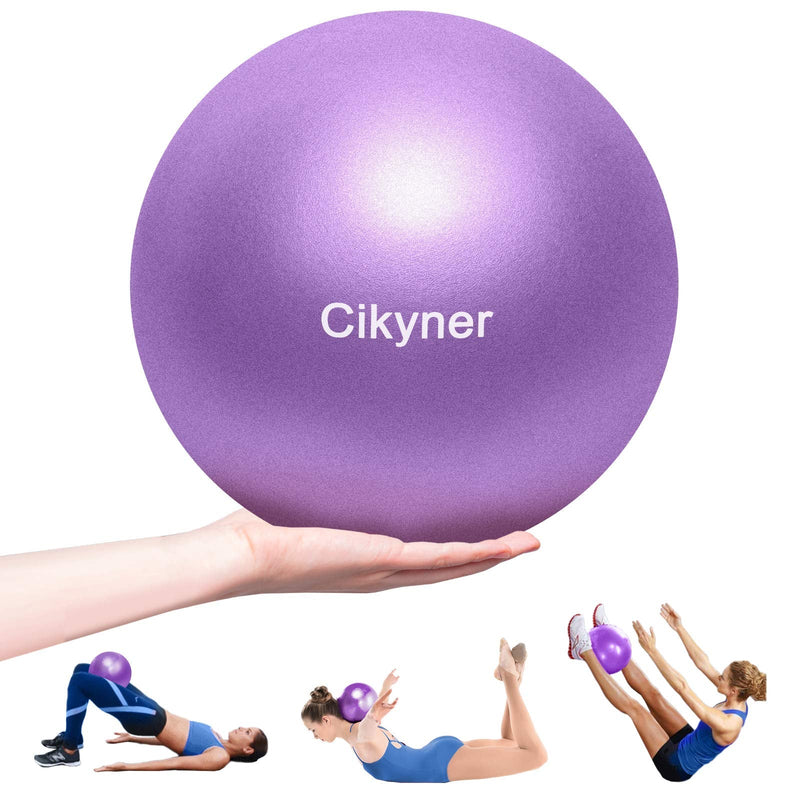 Cikyner Soft Pilates Ball, Small Exercise Ball 23-25cm Mini Gym Ball with Inflatable Straw, Suitable for Pilates, Yoga, Full body Training, Physical Therapy and Balance improving at Home, Gym & Office purple
