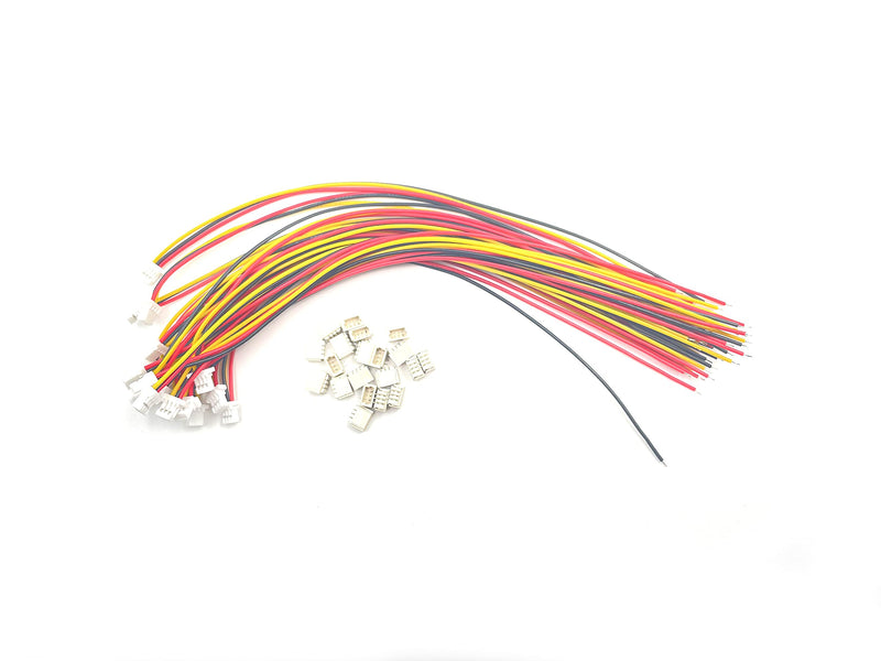 20 Sets Mini Micro Sh 1.0mm Jst 3-Pin Connector Plug Male with 150mm Cable & Female 15mm/5.9inch