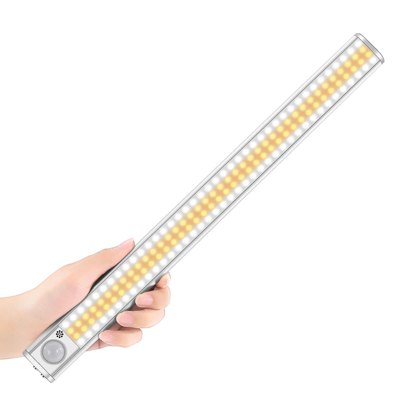 goodland 160 LED Closet Lights Motion Sensor Under Cabinet Lights Indoor Wireless Lighting 3600mAh Battery Powered Light Bar Dimmable Rechargeable Closet Light for Kitchen, Wardrobe, Stairs(1 Pack) 1 Pack
