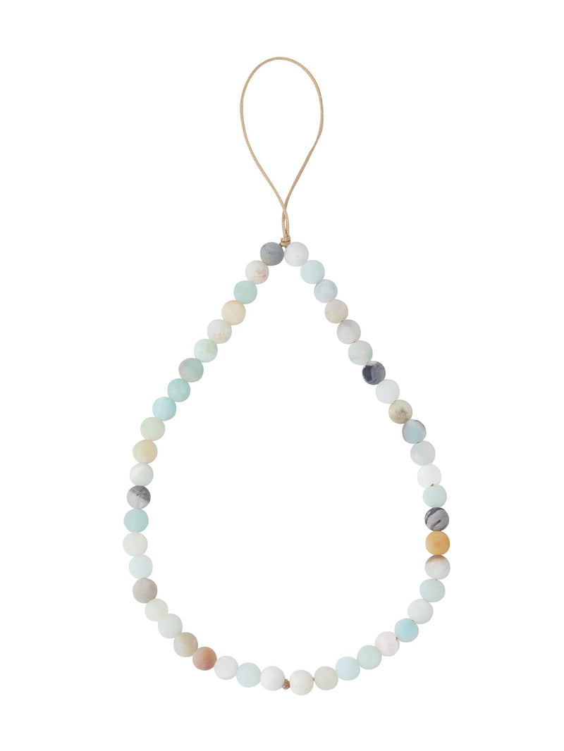 OAIITE Semi-Precious Gem Stones Beaded Phone Charm Cell Phone Lanyard Wrist Strap Handmade Natural Gemstone Phone Chain string Amazonite