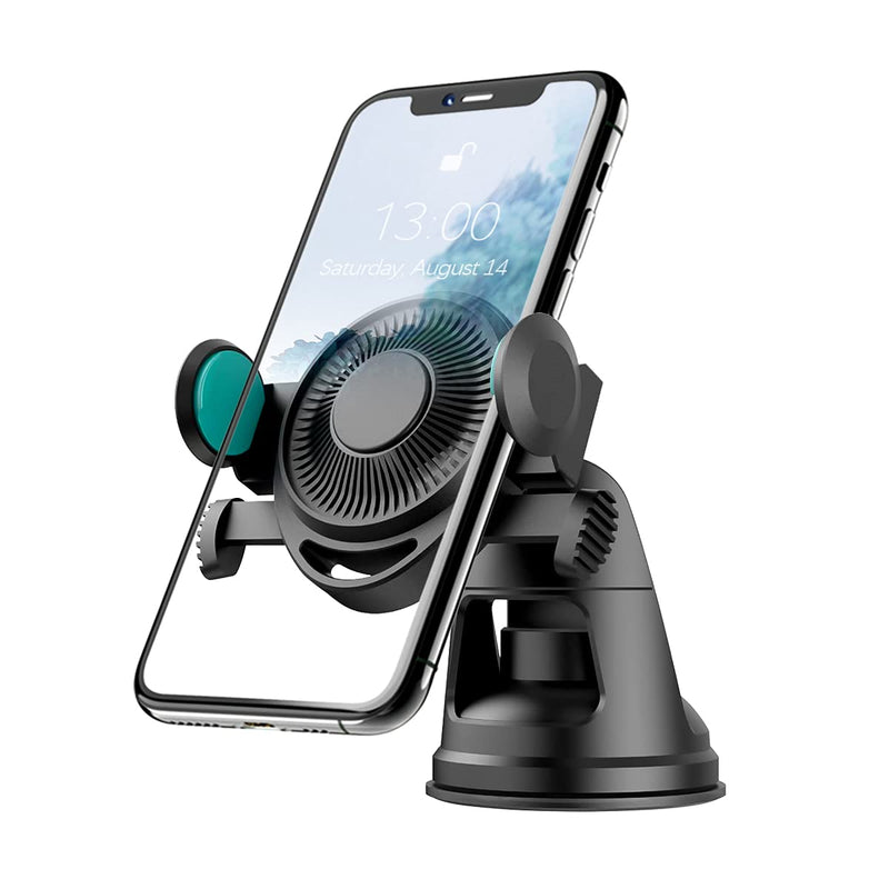 Car Phone Mount, 360Â°Adjustable Car Phone Holder for Dashboard Windshield, Compatible with iPhone 11/11 Pro/Pro Max/12/12 Pro, Samsung Galaxy, Universal Phone Holder with Enhanced Suction Cup (Green) Green