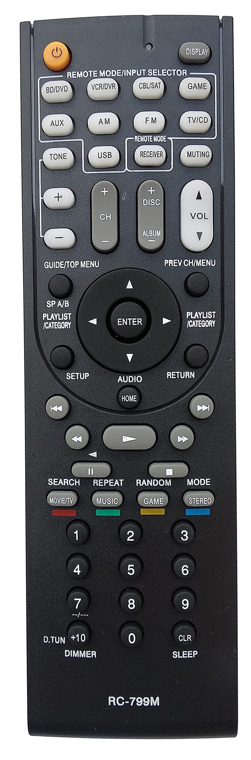 Universal Remote Compatible for ONKYO RC-799M RC799M HT-R391 TX-SR313 TXSR313 Audio/Video Receiver Remote Control