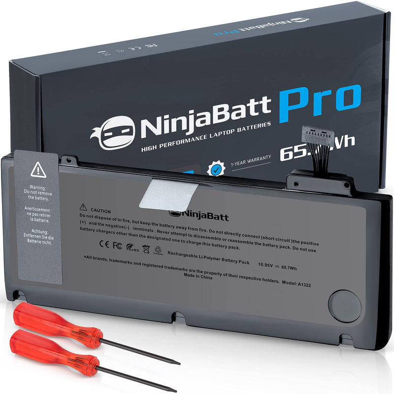 NinjaBatt Battery A1278 A1322 for Apple MacBook Pro 13" [2009 2010 2011 2012 Years] - High Performance [65.7Wh/10.95v]