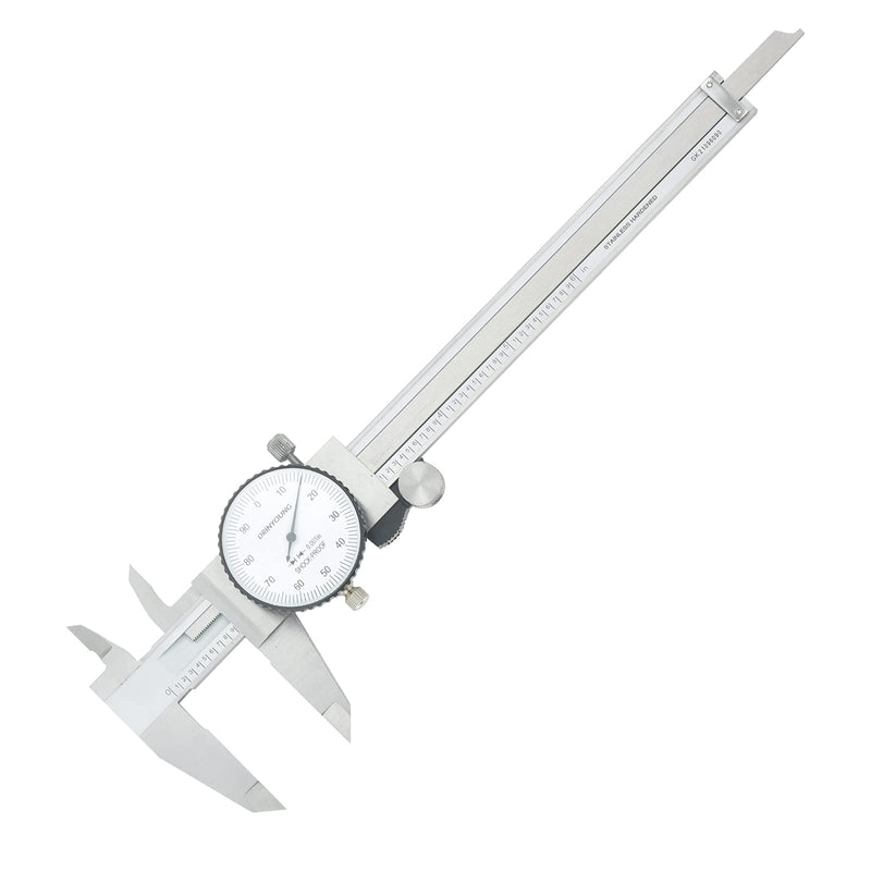 Dial Caliper Thickened Stainless Steel Shockproof Dial Caliper Precision Caliper with Watch 0-6" Range, 0.001” Resolution 6 Inch with 0.001" Precision Calipers Depth Gauges (6 inch)