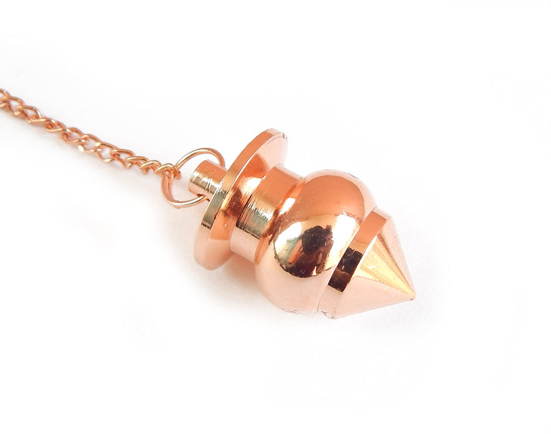 Cone Point with Round Design Copper Metal Pendulum, Healing Dowsing Reiki Chakra Divination Meditation Cronus Pendulum.
