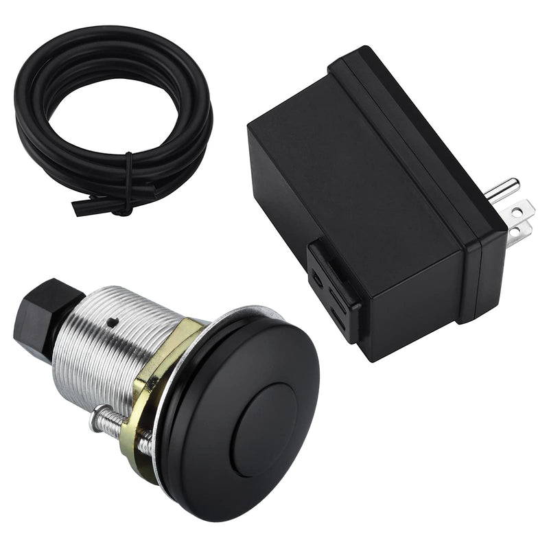 BESTILL Garbage Disposal Air Switch, Matte Black Sink Top On/Off Switch for Food Waste Disposer, Full Stainless Steel Button, SHORT/2.8” SHORT/2.8"