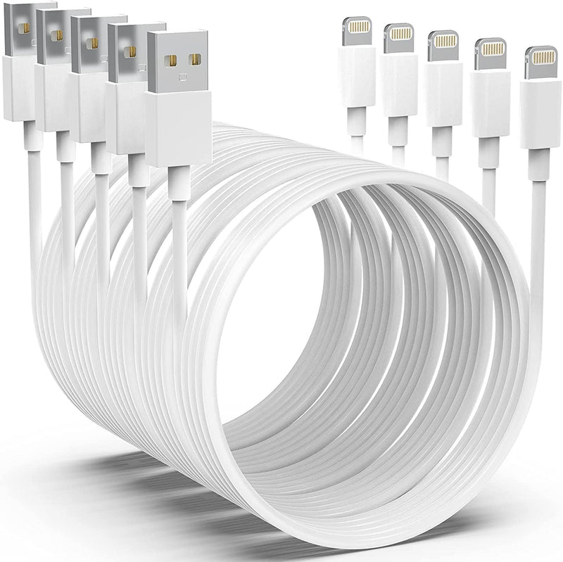 [Apple MFi Certified] 5pack[6/6/6/10/10FT] iPhone Charger Long Lightning Cable Fast Charging High Speed Data Sync USB Cable Compatible iPhone 13/12/11 Pro Max/XS MAX/XR/XS/X/8/7/Plus/6S iPad AirPods 6/6/6/10/10 FT