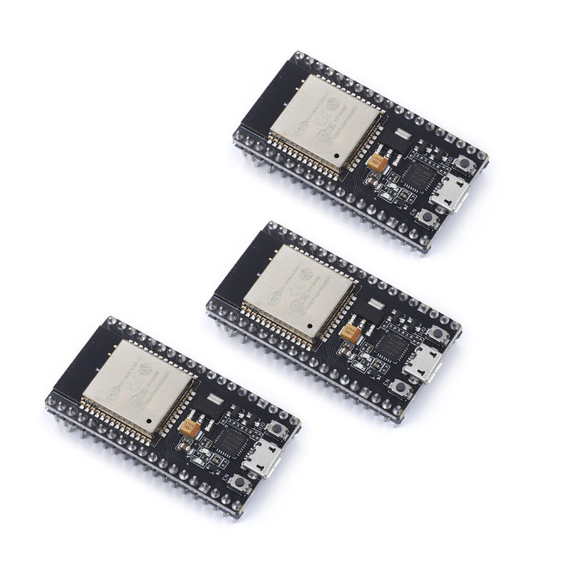 Teyleten Robot ESP32S ESP32 ESP-WROOM-32 Development Board 2.4GHz Dual-Core WiFi +Bluetooth 2 Function Microcontroller for Arduino (ESP32 38P, 3PCS) ESP32 38P